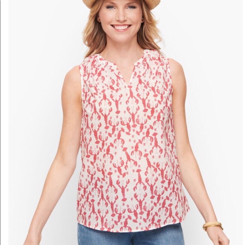Talbots lobster print cotton shirt